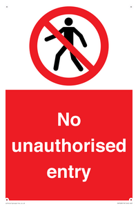 No unauthorised entry